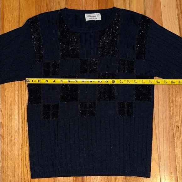 Beautiful luxe Italian navy sparkle sweater - Picture 9 of 10